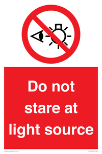 Do not stare at light source